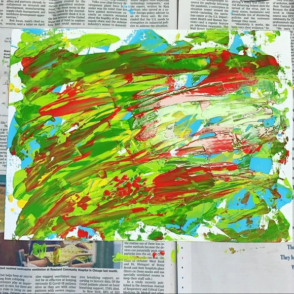 9”x12” Original Artwork! Blue, red, yellow, green - Picture 8 of 8